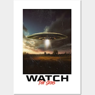 Watch The Skies UFO Alien Invasion v2 Posters and Art